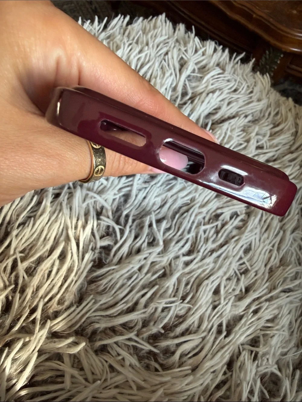 Maroon Wavy iPhone 13 Case - Compatible Cell Phone Accessory